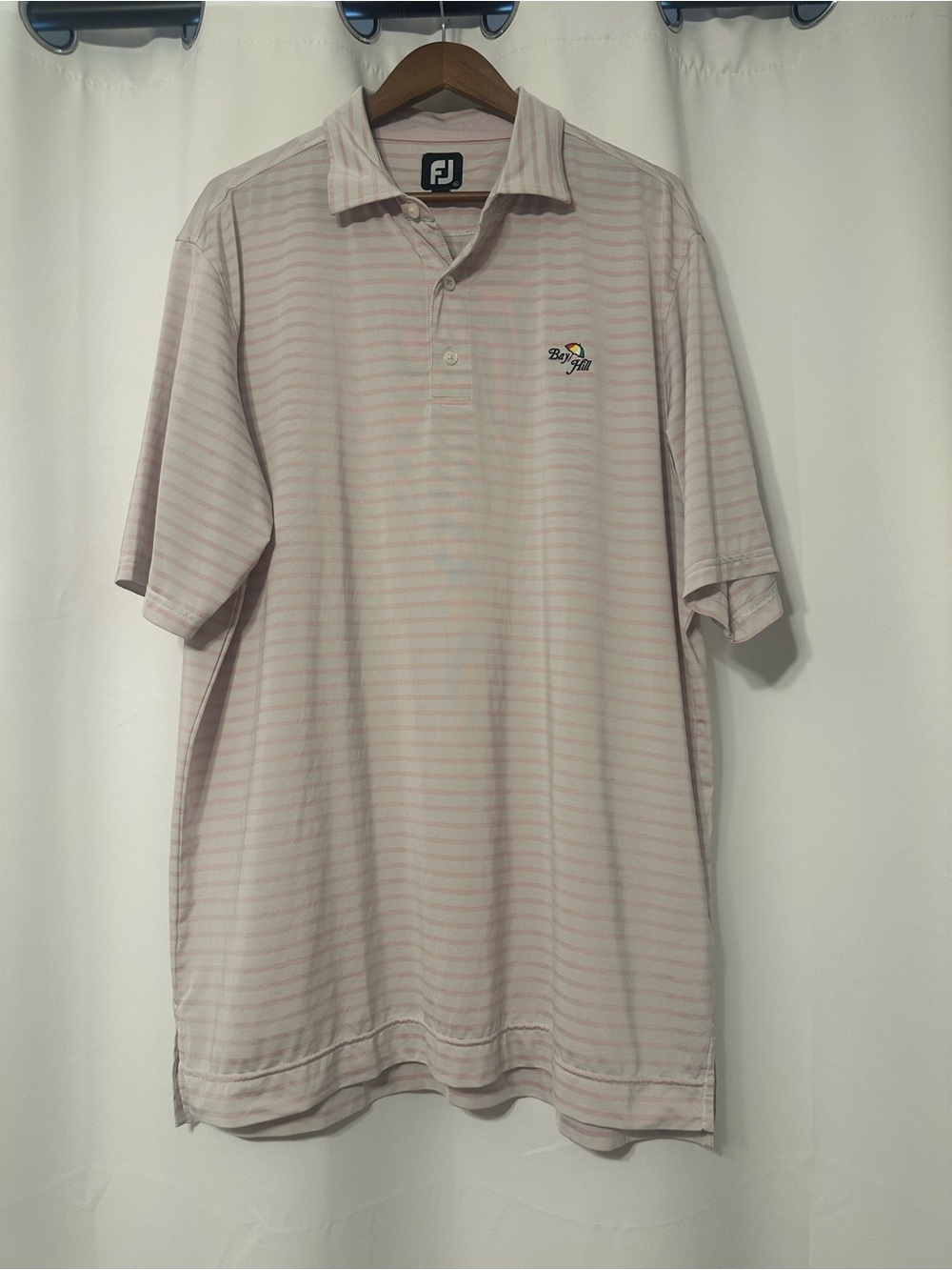 FootJoy Bay Hill Arnold Palmer Invitational Light Pink Striped Men’s Golf Shirt